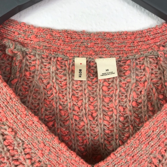 Anthropologie Moth Knit Sweater V Neck Zipper - Picture 3 of 5